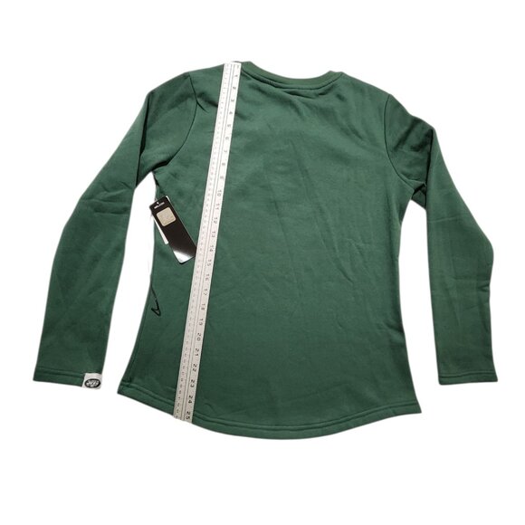 New York Jets Sweatshirt Women's Medium Green NFL Team Apparel V Neck Drawstring - Picture 6 of 10